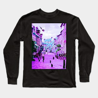 Netherlands Vaporwave Glitch Art Long Sleeve T-Shirt